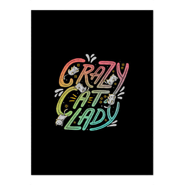 Puzzle Ravensburger "Verrückte Katzenlady" artboxONE - Typografie,Tiere
