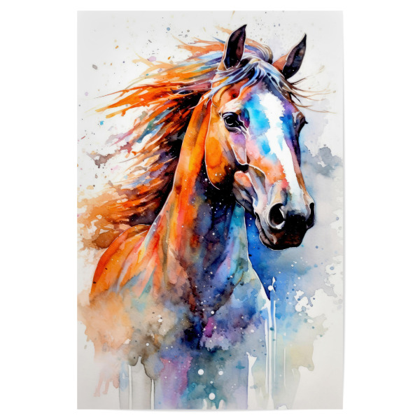 Poster 30x20 cm "Pferd Aquarellkunst L" artboxONE - Tiere - Pferd,Pferde,Tier,Aquarell,Malerei,Pony