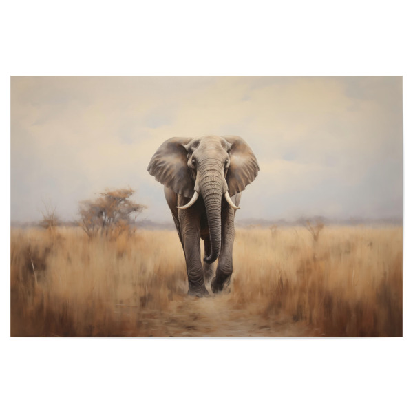Poster 30x20 cm "Bemalter Elefant" artboxONE - Natur,Tiere - Afrika,Tier,Kunst,Leinwand,Elefant,Impressionistisch,Natur,öl,Malerei,Wild,Gnus,Tierwelt
