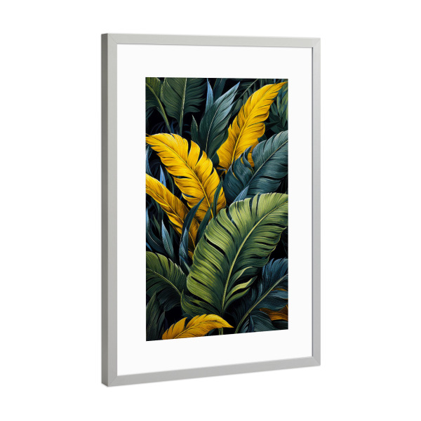 Poster mit Rahmen Silber "Blumenblätter Kunst I" artboxONE - Natur,Floral - Natur,Blumen,Blumen,Botanisch,Blätter,Blatt,Blumen