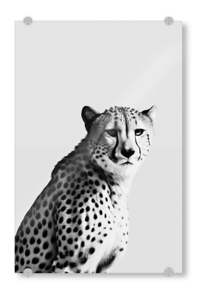 Acrylglasbild "Gepard-Minimalist" artboxONE - Natur,Tiere,Schwarzweiß