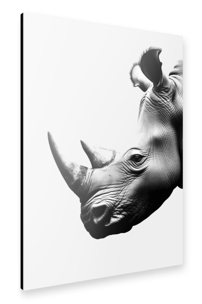 Alu-Dibond "Nashorn-Minimalist" 30x20 cm artboxONE