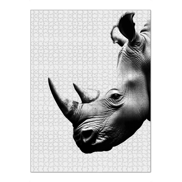 Puzzle Ravensburger "Nashorn-Minimalist" artboxONE - Tiere,Schwarzweiß