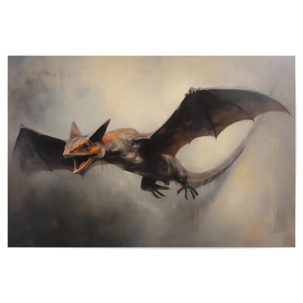 Poster 30x20 cm "Pterodaktylus" artboxONE - Natur,Tiere - Kunst,Groß,Dino,Dinosaurier,Fliegen,öl,Farbe,Gemälde,Pterodaktylus,Rex
