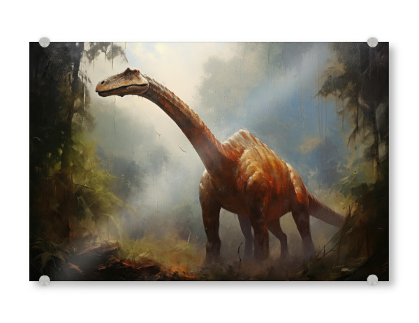 Acrylglasbild "Gemalter Diplodocus" artboxONE - Natur,Tiere - Kunst,Groß,Leinwand,Dino,Dinosaurier,Diplodocus,öl,Farbe,Gemälde,Rex