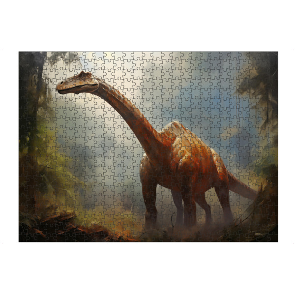 Puzzle Ravensburger "Gemalter Diplodocus" artboxONE - Natur,Tiere - Kunst,Groß,Leinwand,Dino,Dinosaurier,Diplodocus,öl,Farbe,Gemälde,Rex