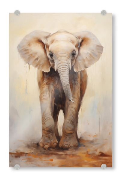 Acrylglasbild "Elefantenbaby-Malerei" artboxONE - Natur,Tiere