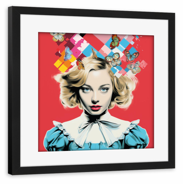 Poster mit Rahmen schwarz "ALICE IM WUNDERLAND POPART" artboxONE - Menschen,Streetart,Für Mama