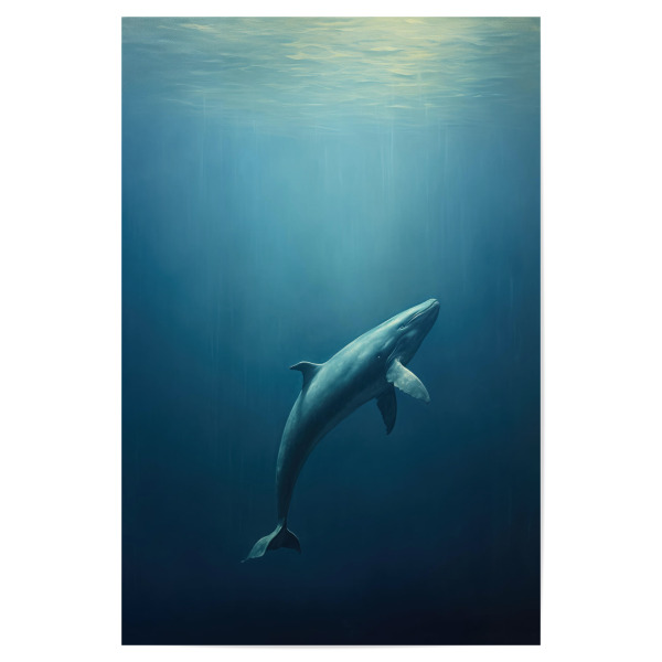 Poster 30x20 cm "Blauwal-Gemälde" artboxONE - Natur,Tiere - Tier,Kunst,Blau,Leinwand,Impressionistisch,Natur,Ozean,öl,Gemälde,Wal,Tierwelt