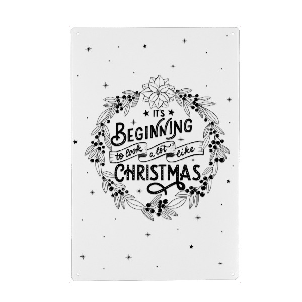 Holzbild "Christmas Time" artboxONE - Typografie,Floral,Weihnachten