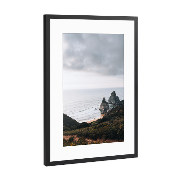 Poster mit Rahmen Schwarz (Metallic) "Hidden Beach" artboxONE - Natur,Reise,Reise / Strand und Meer