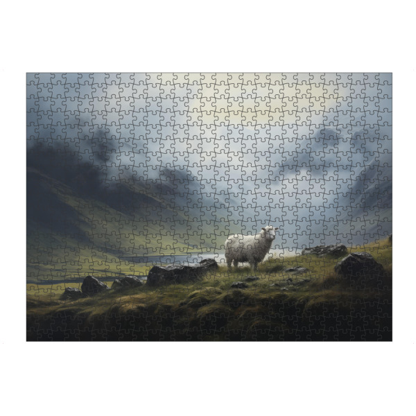 artboxONE Puzzle "Schafe in Island" artboxONE - Natur,Tiere - Tier,Kunst,Leinwand,Island,Impressionistisch,Natur,öl,Gemälde,Schaf,Wildnis,Tierwelt