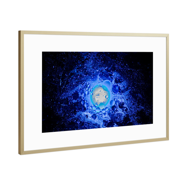 Poster mit Rahmen Gold "Farbenspiel im Wasser" artboxONE - Abstrakt - Wasserfarben,Farben