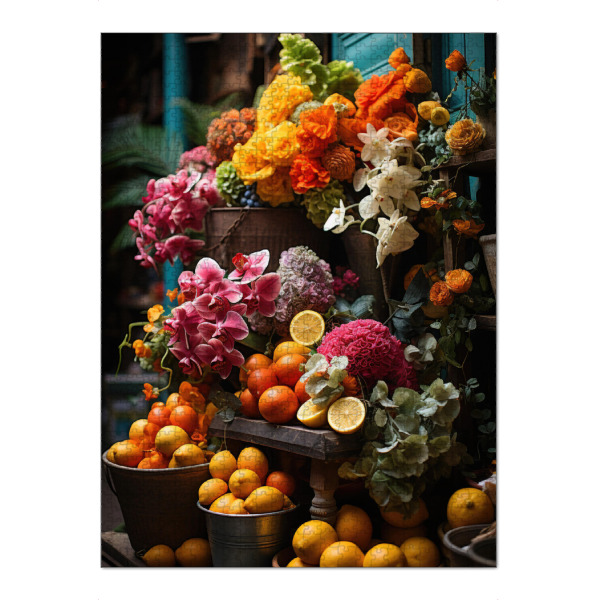 Puzzle Ravensburger "Blumenmarkt Stand" artboxONE - Essen & Trinken / Obst & Gemüse