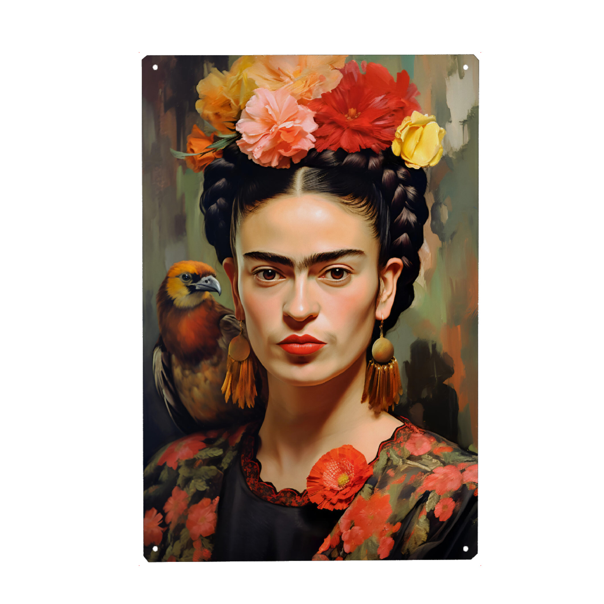 Metall Poster "Kahlos Selbstportrait" artboxONE - Floral,Tiere,Menschen