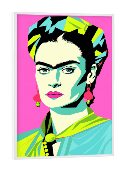 Poster mit weißem Rahmen "Kahlo colorful" artboxONE - Abstrakt,Menschen,Fashion