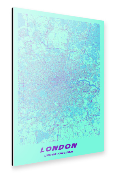 Alu-Dibond "Stadtplan von London" 30x20 cm artboxONE