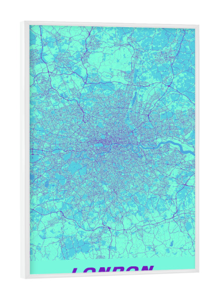 Poster mit weißem Rahmen "Stadtplan von London" artboxONE - Städte / London,Kartografie