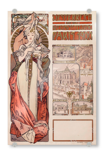 Acrylglasbild "Mucha - Weltausstellung Paris" artboxONE - Reise,Floral,Menschen