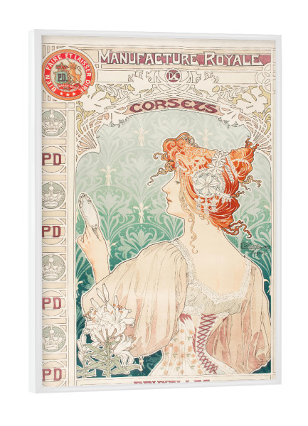 Poster mit weißem Rahmen "Mucha - Royale de Corsets" artboxONE - Menschen,Fashion,Für Mama