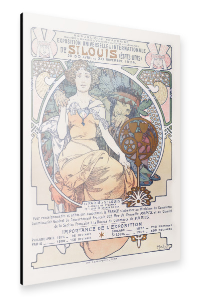 Alu-Dibond "Mucha - Exposition St. Louis" 30x20 cm artboxONE