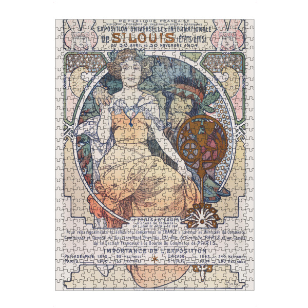Puzzle Ravensburger "Mucha - Exposition St. Louis" artboxONE - Floral,Menschen,Fashion