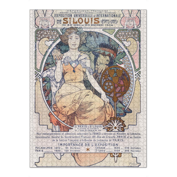 Puzzle Ravensburger "Mucha - Exposition St. Louis" artboxONE - Floral,Menschen,Fashion