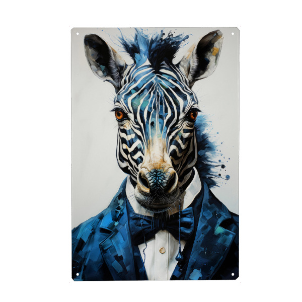 Holzbild "Zebra-Aquarellkunst A" artboxONE - Tiere - Zebra,Wildpferd,Tier,Aquarell,Malerei