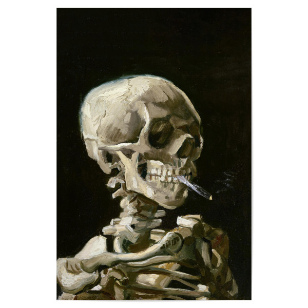 Poster 30x20 cm "Van Gogh - Schädel mit Zigarette" artboxONE - Menschen,Für Papa,Lustig
