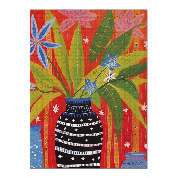 Puzzle Ravensburger "Kahlo Vase Schwarz" artboxONE - Floral,Abstrakt - Art frida kahlo vase schwarz,Frida kahlo,Vase,Blume,Blatt