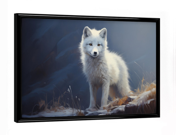 Poster mit schwarzem Rahmen "Niedlicher Polarfuchs" artboxONE - Natur,Tiere