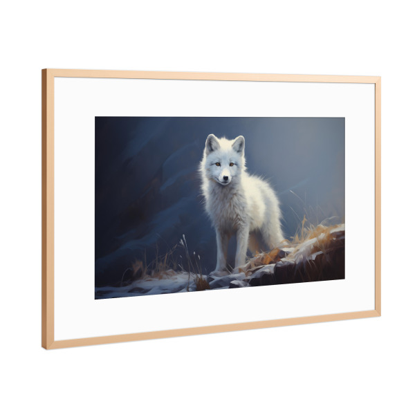 Poster mit Rahmen Kupfer "Niedlicher Polarfuchs" artboxONE - Natur,Tiere
