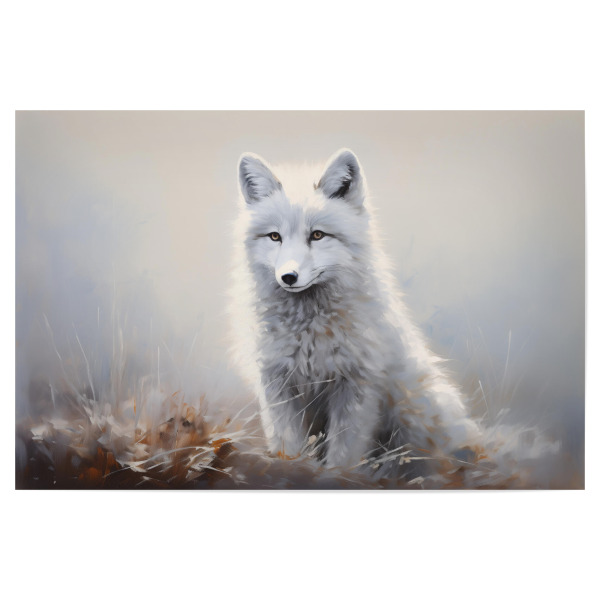Poster "Polarfuchs-Porträt" artboxONE - Natur,Tiere - Tier,Polarfuchs,Kunst,Niedlich,Natur,öl,Farbe,Gemälde,Porträt,Wild,Tierwelt