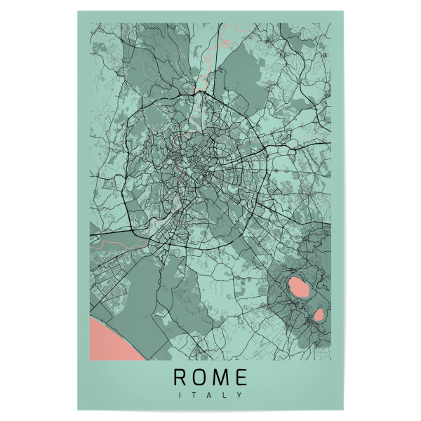 Poster "Rom als City Map" artboxONE - Städte / Rom,Kartografie