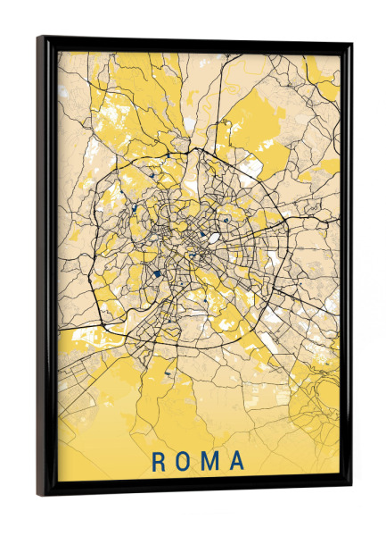 Poster mit schwarzem Rahmen "Rom CityPlan" artboxONE - Städte / Rom,Kartografie