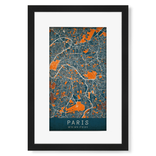 Vintage city map of Paris