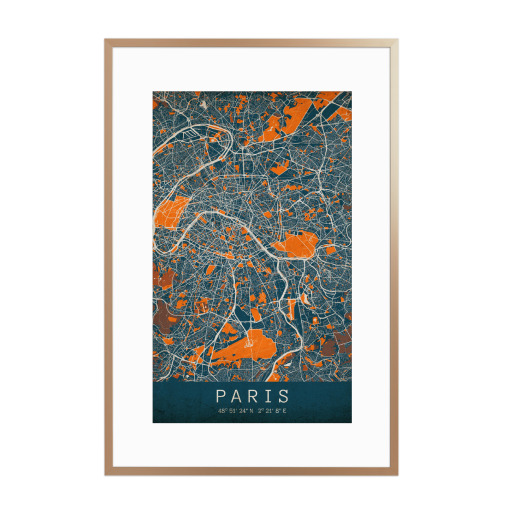 Vintage City Map von Paris
