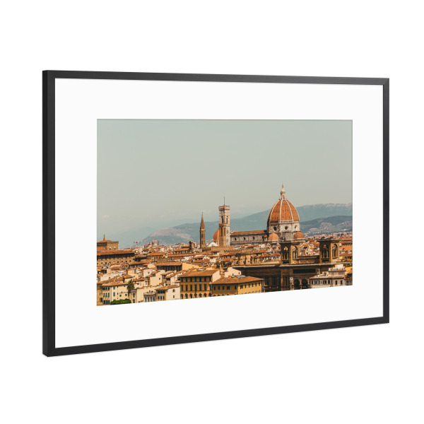 Poster mit Rahmen Schwarz (Metallic) "Firenze Cathedral over the roof" artboxONE - Städte,Reise,Architektur,Reise / Länder