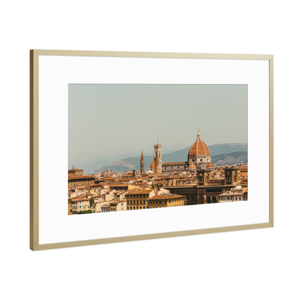 Poster mit Rahmen Gold "Firenze Cathedral over the roof" artboxONE - Städte,Reise,Architektur,Reise / Länder