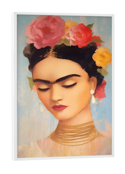 Poster mit weißem Rahmen "Frida's dream" artboxONE - Floral,Menschen,Fashion