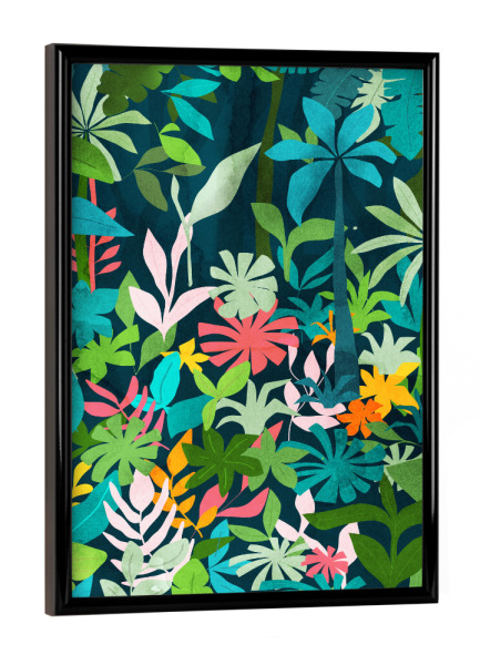 Poster mit schwarzem Rahmen "Der Mitternachtsdschungel" artboxONE - Natur