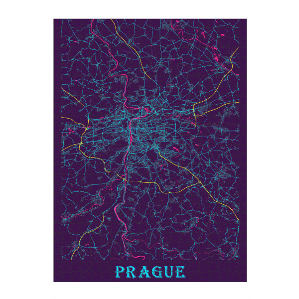 Puzzle Ravensburger "Prag City Karte" artboxONE - Städte / Prag,Kartografie