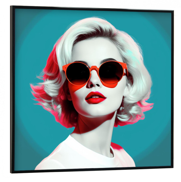 Poster mit schwarzem Rahmen 30x30 cm "Eclipsed A Woman's Glimpse" artboxONE - Comic,Abstrakt,Fashion