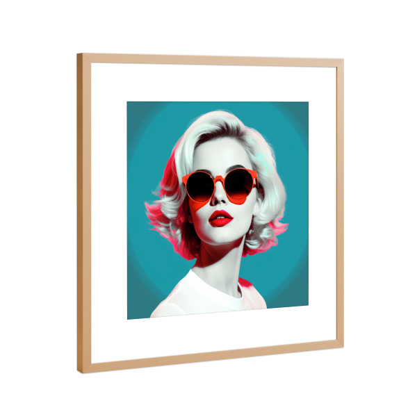 Poster mit Rahmen Kupfer "Eclipsed A Woman's Glimpse" artboxONE - Comic,Abstrakt,Fashion