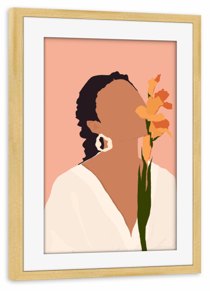 Poster mit Rahmen kiefer "Inbrunst" artboxONE - Floral,Menschen