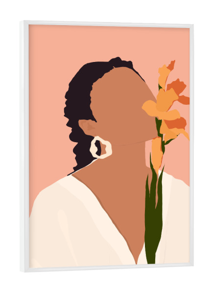 Poster mit weißem Rahmen "Inbrunst" artboxONE - Floral,Menschen