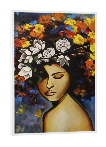 Poster mit weißem Rahmen "Nature Connection ja" artboxONE - Natur,Floral,Menschen - Verbindung mit der natur,Natur,Malerei,Floral,Frau,Kollage