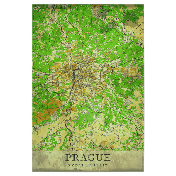 Poster 30x20 cm "Prag Vintage City Map" artboxONE - Städte / Prag,Kartografie