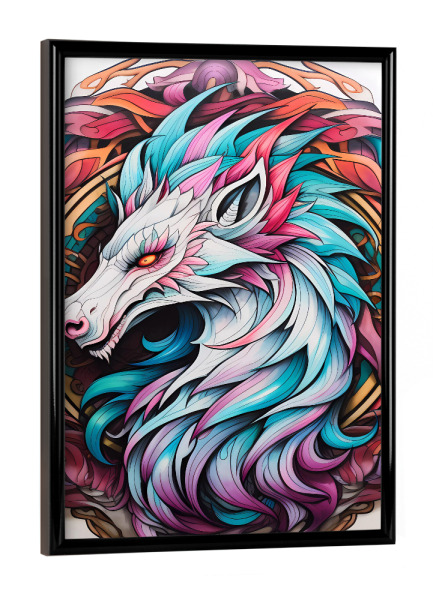 Poster mit schwarzem Rahmen "Mandala - Mystisch - Amethyst" artboxONE - Tiere,Abstrakt,Fiktion