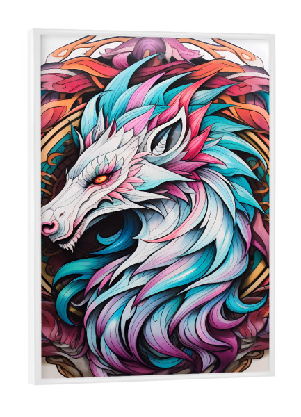 Poster mit weißem Rahmen "Mandala - Mystisch - Amethyst" artboxONE - Tiere,Abstrakt,Fiktion